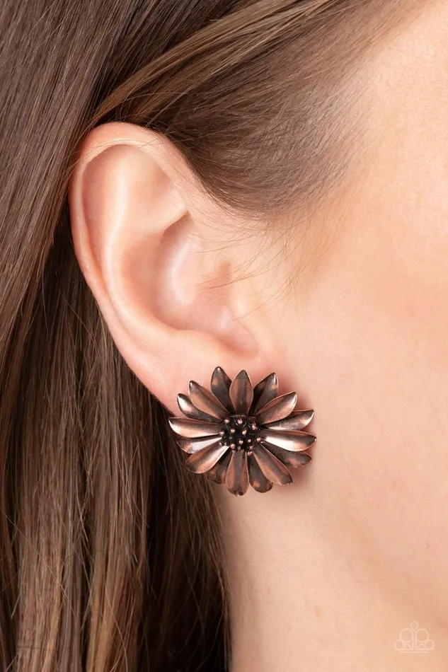 Earrings Paparazzi Jewelry Paparazzi Earring Daisy Dilemma Copper