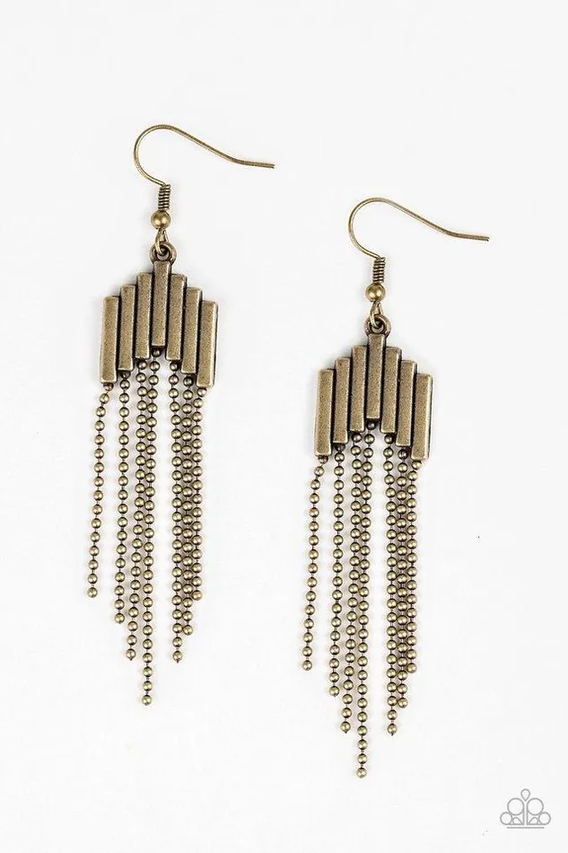 Paparazzi Earring Radically Retro Brass Paparazzi Jewelry Earrings