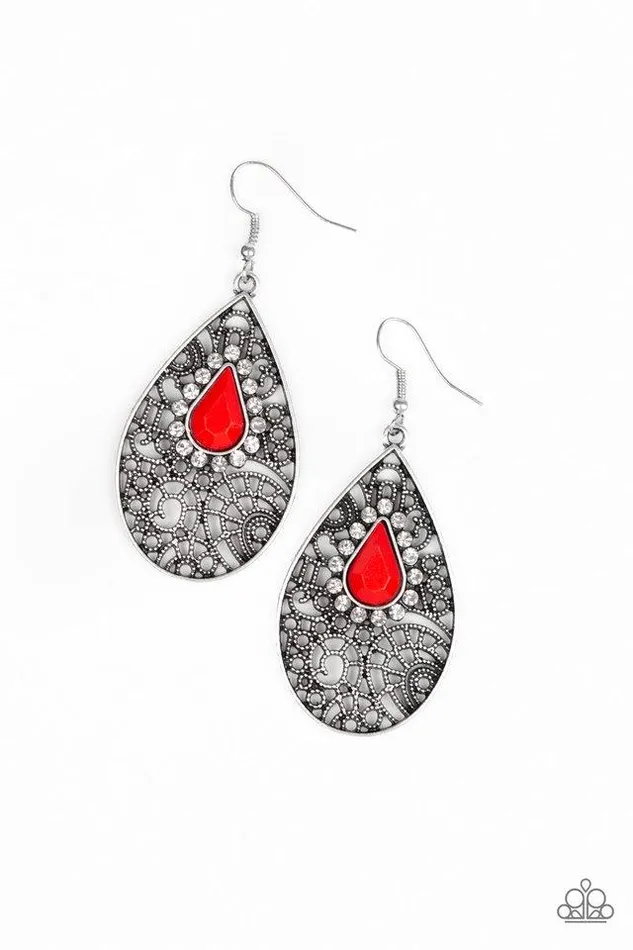 Paparazzi Jewelry Earrings Paparazzi Earring Modern Monte Carlo Red