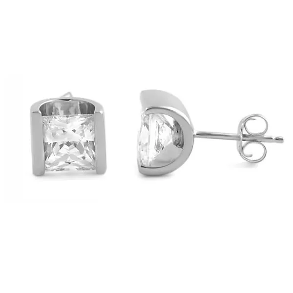 1 Carat Princess Cut Natural Earth Mined Diamond Stud Earring 14K White Gold GB Earrings 1 Carat Princess Cut Natural Earth Mined Diamond Stud Earring 14K White Gold GB Earrings