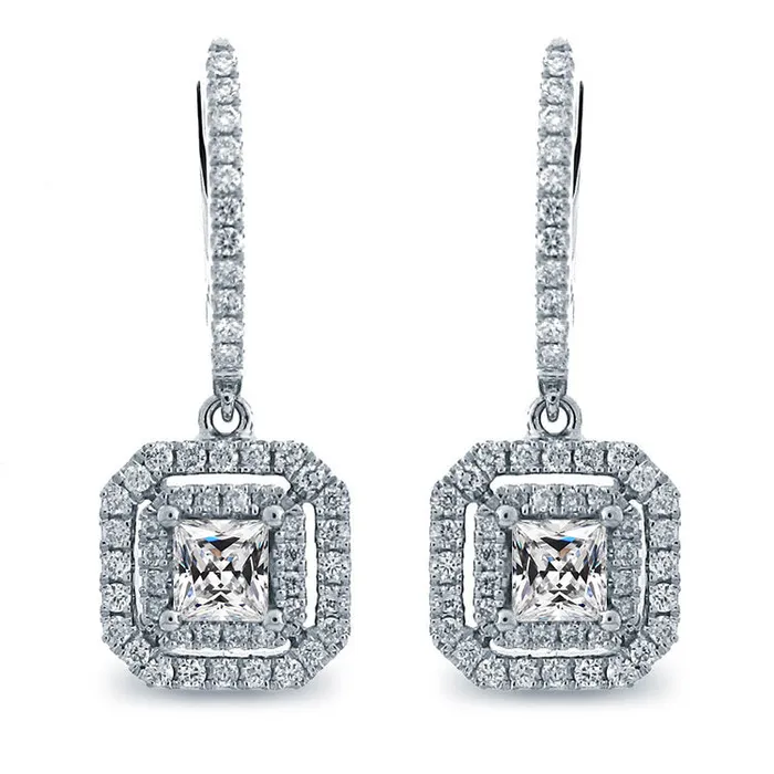 Earrings HarryChadEntcom Unique Dangle Earrings 750 Carats Old Square Cut Mined Diamond Earrings HarryChadEntcom Unique Dangle Earrings 750 Carats Old Square Cut Mined Diamond