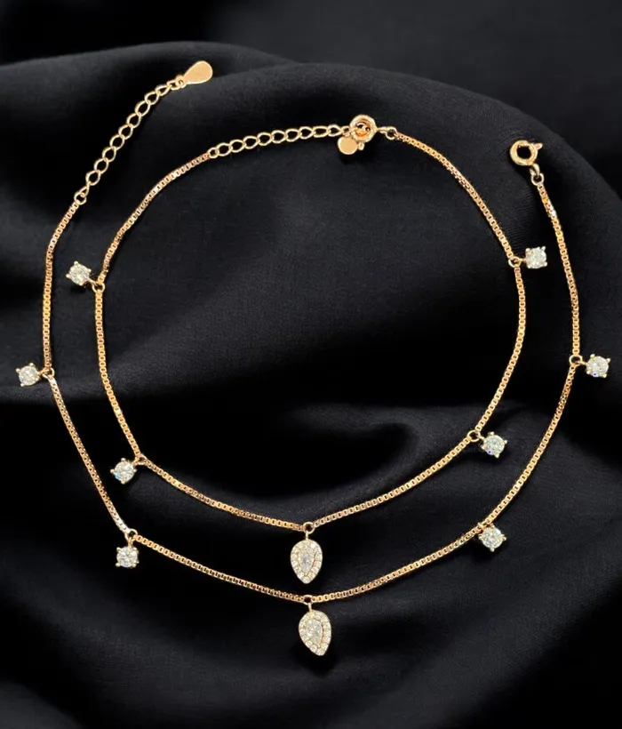 Earrings Imported The Bedazzled Silver Rosegold Anklets