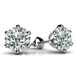 Round Cut Real Natural Earth Mined Diamond Stud Earring 210 Carats White Gold Women Jewelry GB Earrings Round Cut Real Natural Earth Mined Diamond Stud Earring 210 Carats White Gold Women Jewelry GB Earrings