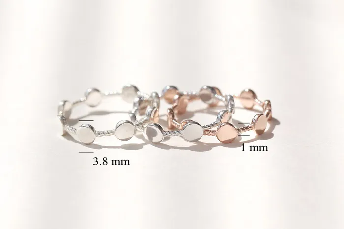 925 Silver Coin Twist Ring MinimalBijoux Rings