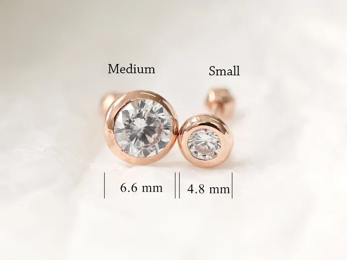Earrings 14K Gold Daily CZ Cartilage Earring 18G16G MinimalBijoux
