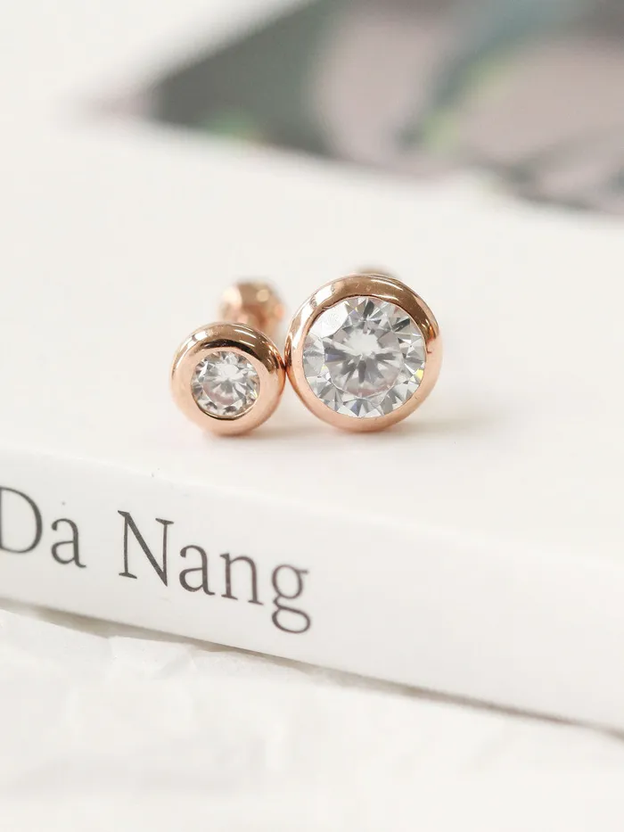 Earrings 14K Gold Daily CZ Cartilage Earring 18G16G MinimalBijoux