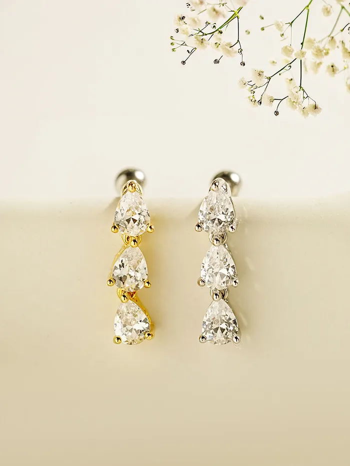 Tear Cubic Drop Cartilage earring MinimalBijoux Earrings