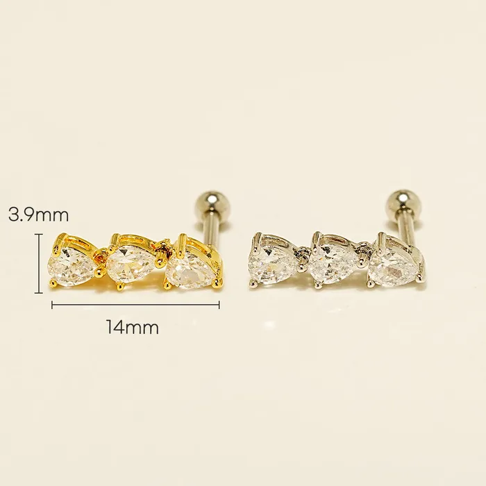 Tear Cubic Drop Cartilage earring MinimalBijoux Earrings