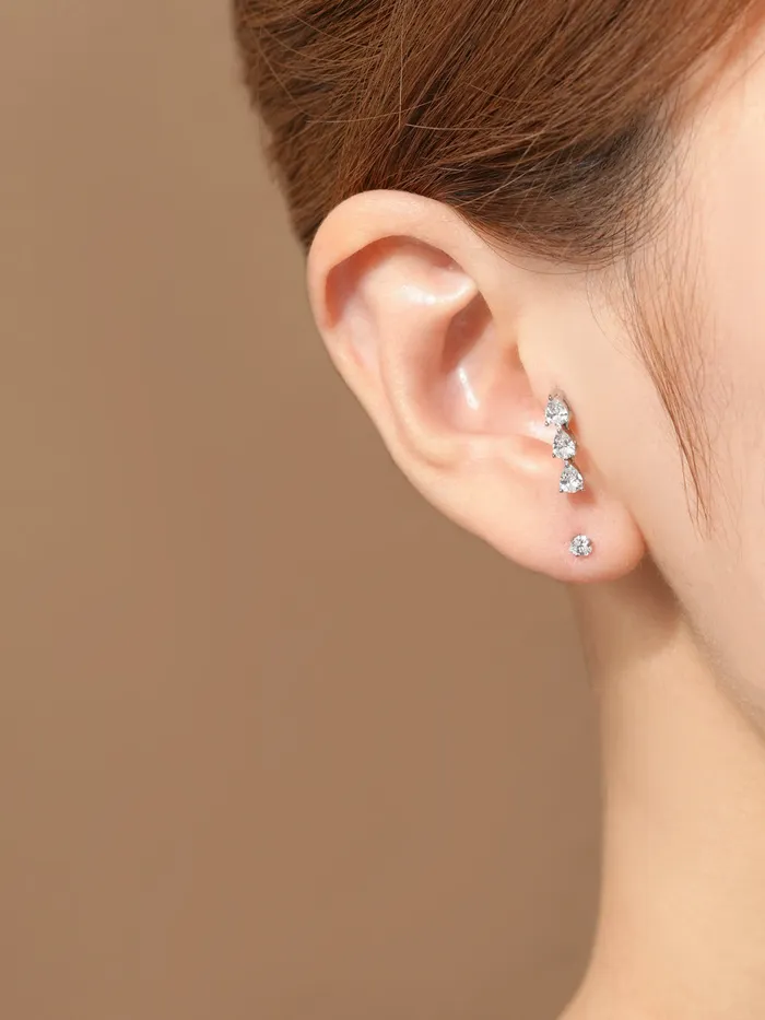Tear Cubic Drop Cartilage earring MinimalBijoux Earrings