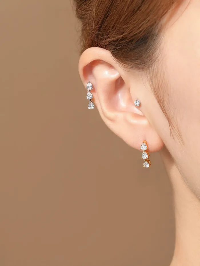 Tear Cubic Drop Cartilage earring MinimalBijoux Earrings