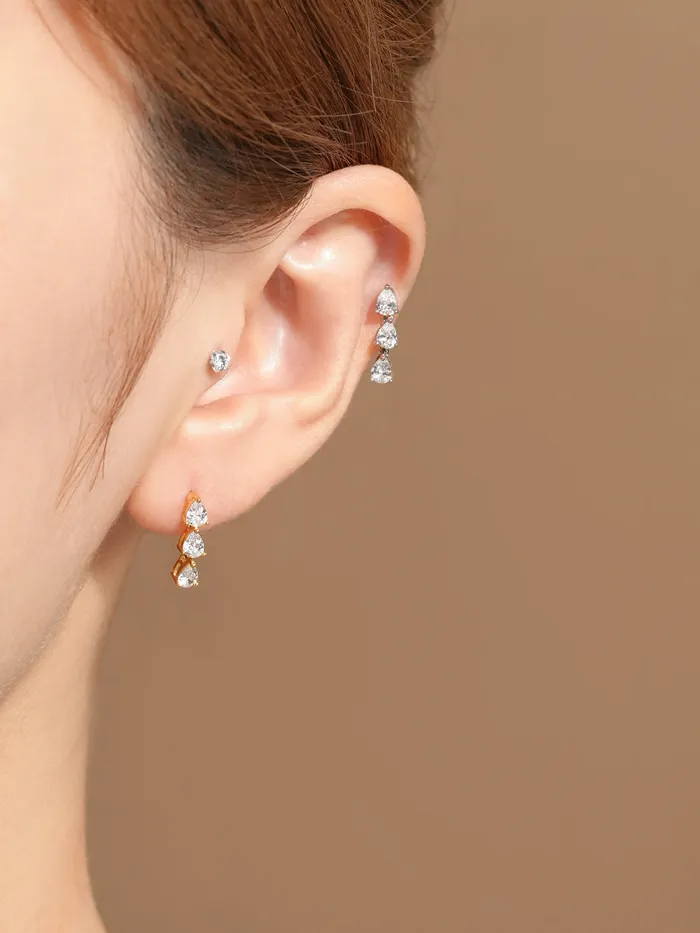 Tear Cubic Drop Cartilage earring MinimalBijoux Earrings