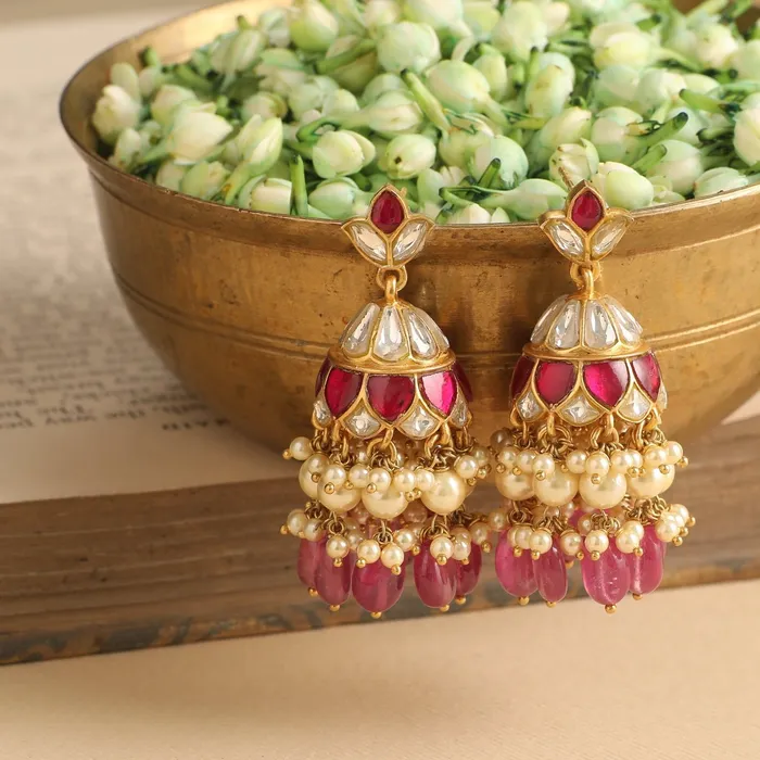 Earrings SILVER Aparna Gold Plated Silver Jhumki Earrings