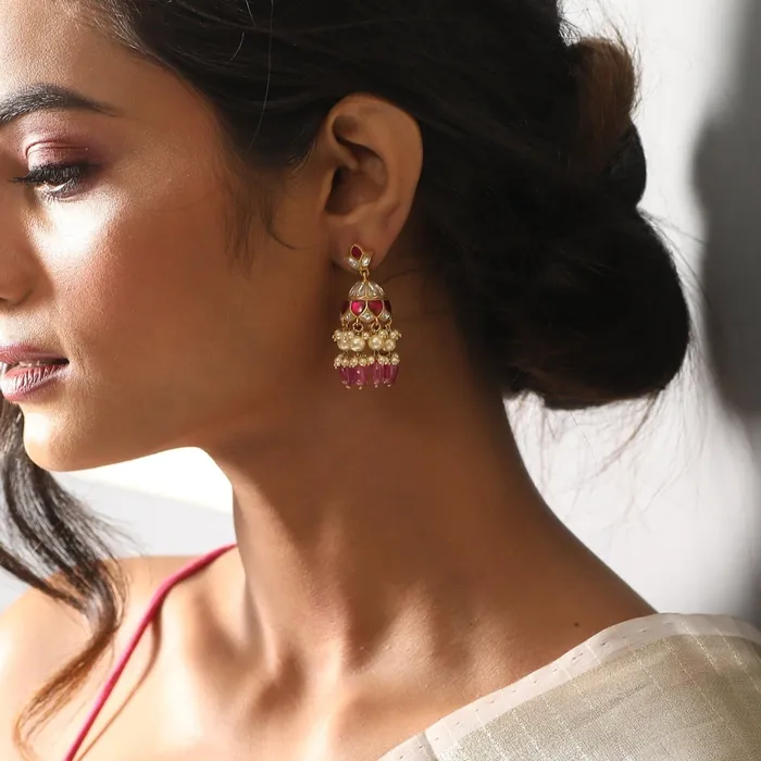 Earrings SILVER Aparna Gold Plated Silver Jhumki Earrings