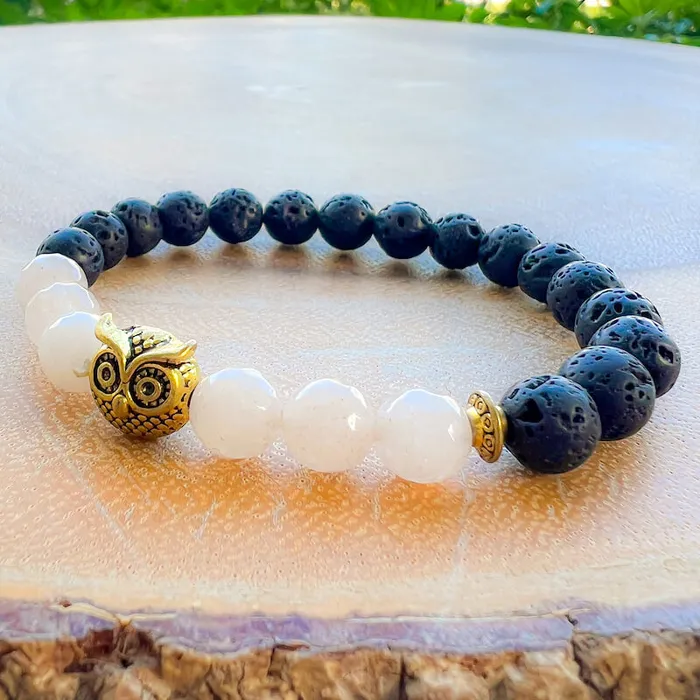 Magic Crystals Lava Stone Natural Beaded Bracelet Bracelets