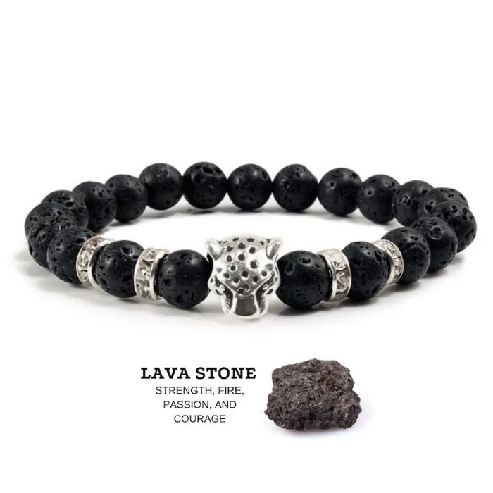 Magic Crystals Lava Stone Natural Beaded Bracelet Bracelets