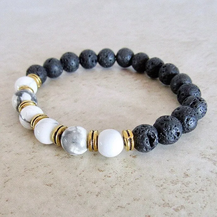 Magic Crystals Lava Stone Natural Beaded Bracelet Bracelets