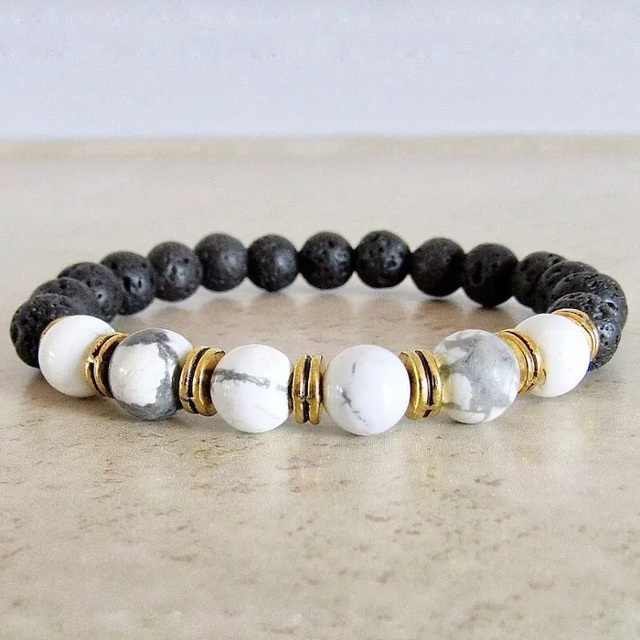 Magic Crystals Lava Stone Natural Beaded Bracelet Bracelets