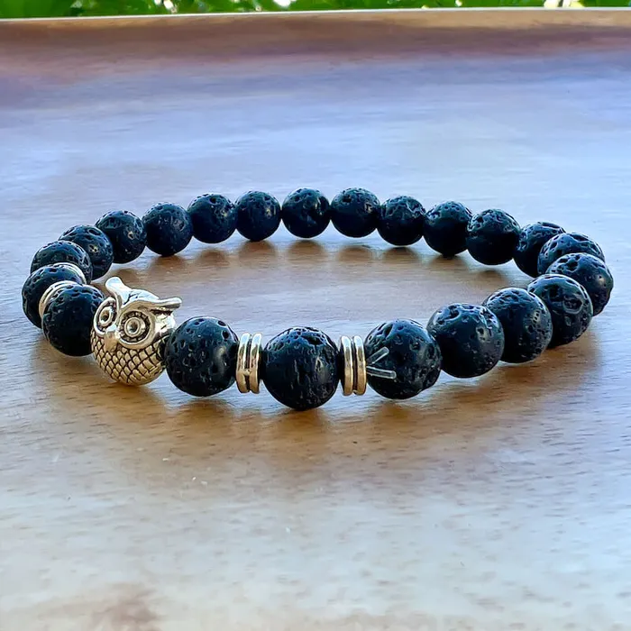 Magic Crystals Lava Stone Natural Beaded Bracelet Bracelets