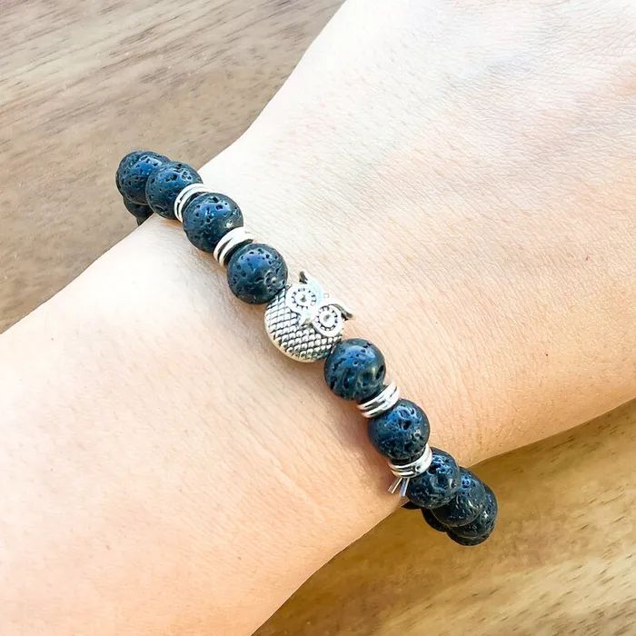 Magic Crystals Lava Stone Natural Beaded Bracelet Bracelets