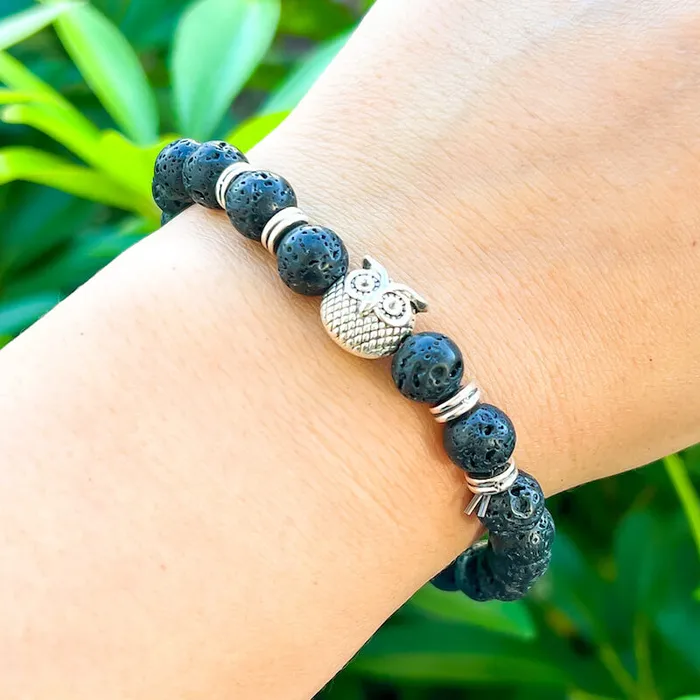 Magic Crystals Lava Stone Natural Beaded Bracelet Bracelets