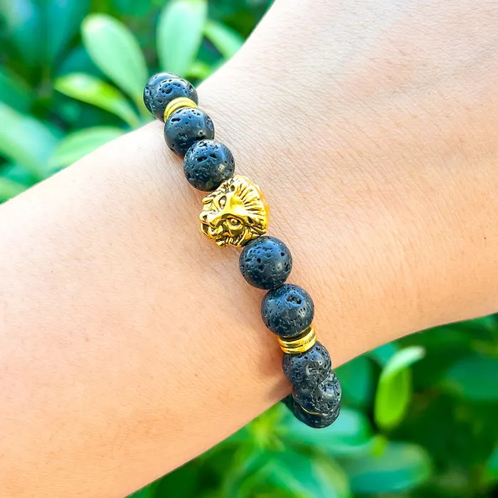 Magic Crystals Lava Stone Natural Beaded Bracelet Bracelets