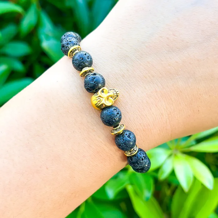 Magic Crystals Lava Stone Natural Beaded Bracelet Bracelets
