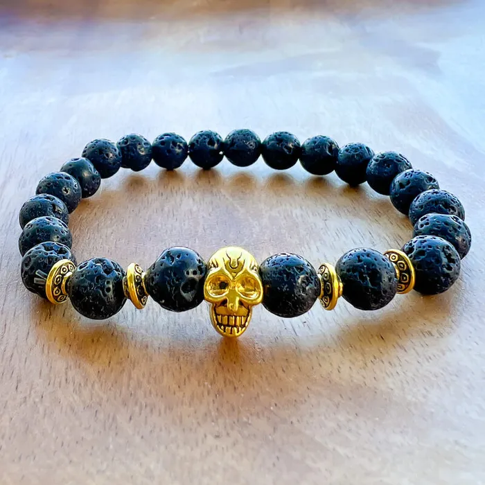 Magic Crystals Lava Stone Natural Beaded Bracelet Bracelets