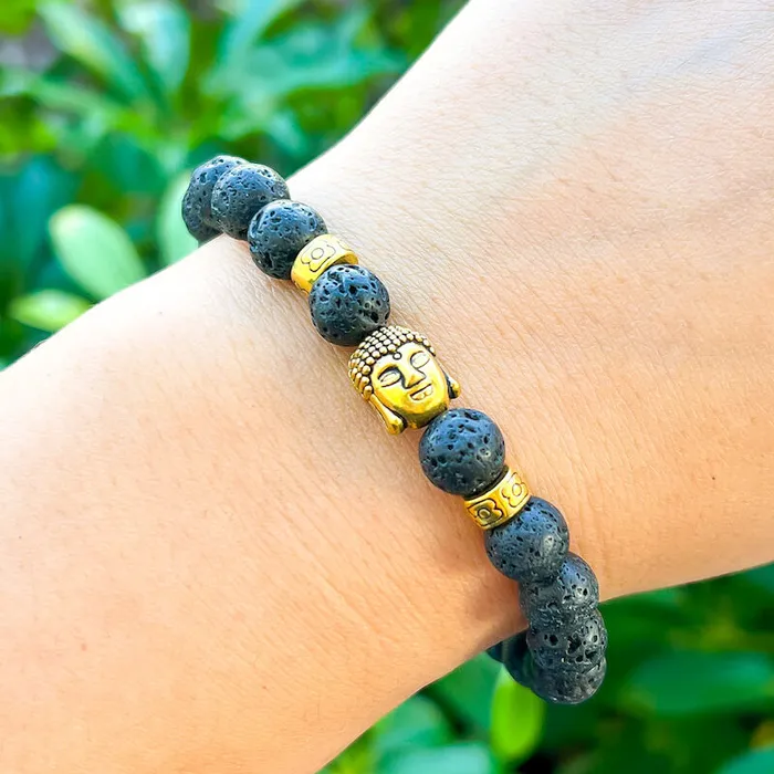 Magic Crystals Lava Stone Natural Beaded Bracelet Bracelets