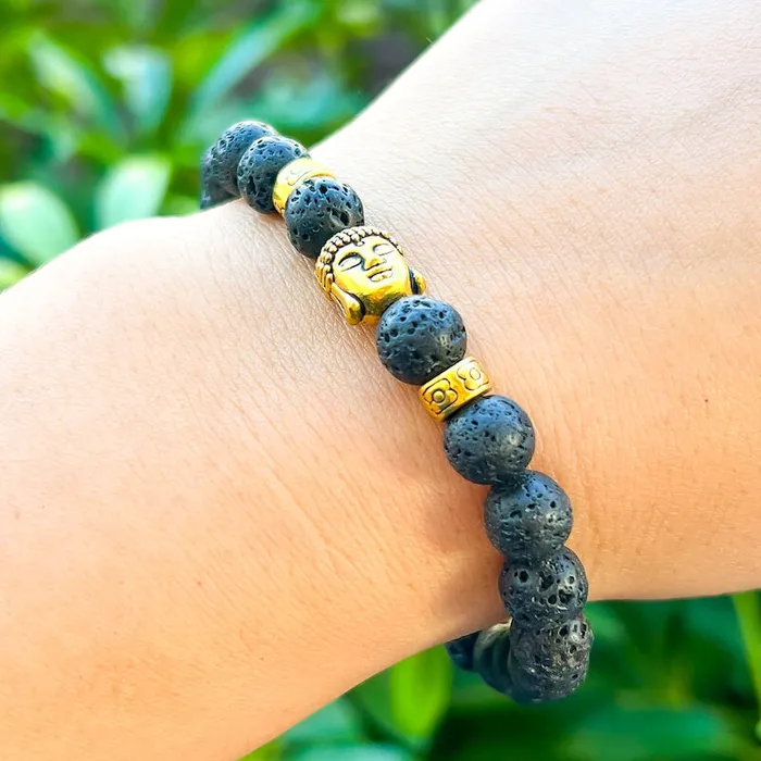 Magic Crystals Lava Stone Natural Beaded Bracelet Bracelets