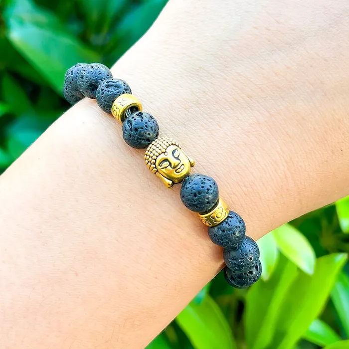 Magic Crystals Lava Stone Natural Beaded Bracelet Bracelets