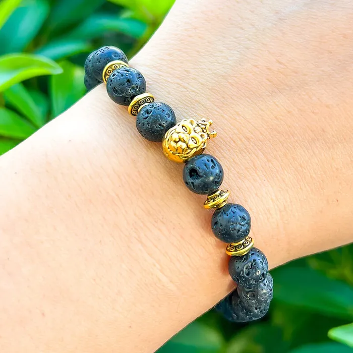 Magic Crystals Lava Stone Natural Beaded Bracelet Bracelets