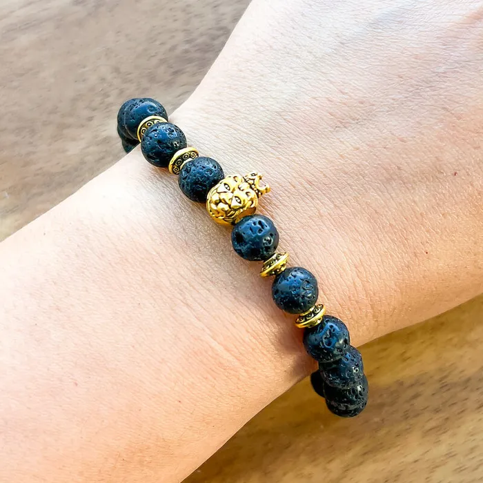 Magic Crystals Lava Stone Natural Beaded Bracelet Bracelets