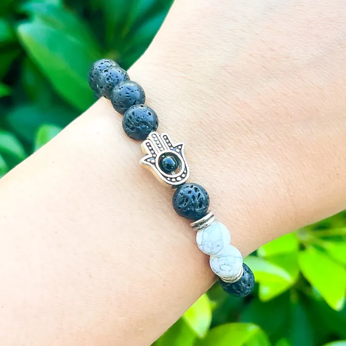 Magic Crystals Lava Stone Natural Beaded Bracelet Bracelets