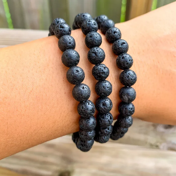 Magic Crystals Lava Stone Natural Beaded Bracelet Bracelets