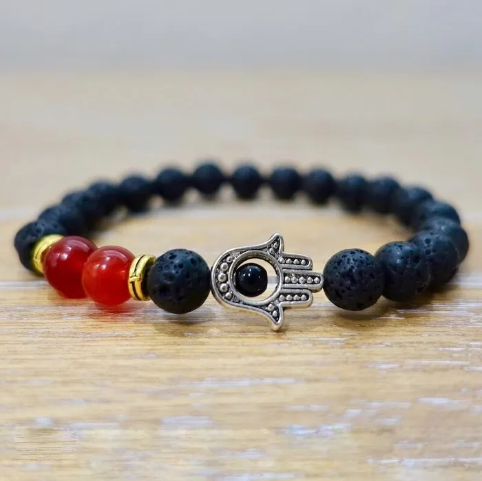 Magic Crystals Lava Stone Natural Beaded Bracelet Bracelets