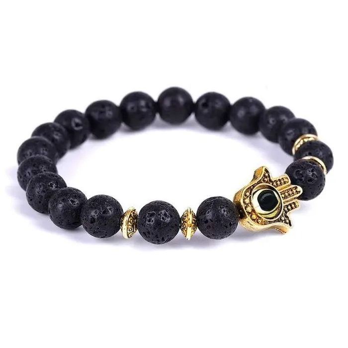 Magic Crystals Lava Stone Natural Beaded Bracelet Bracelets