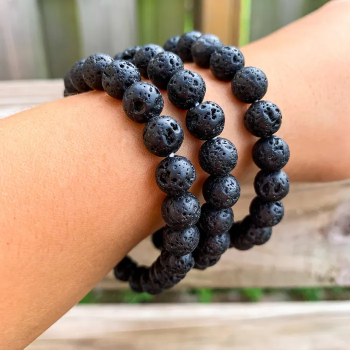Magic Crystals Lava Stone Natural Beaded Bracelet Bracelets