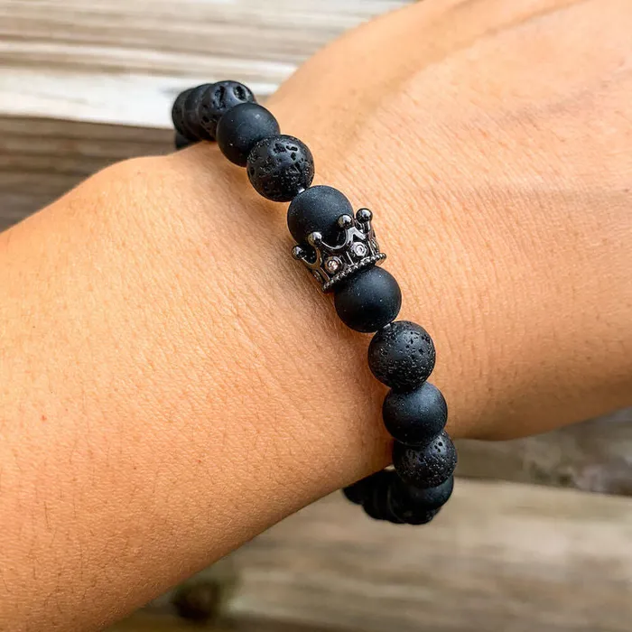 Magic Crystals Lava Stone Natural Beaded Bracelet Bracelets