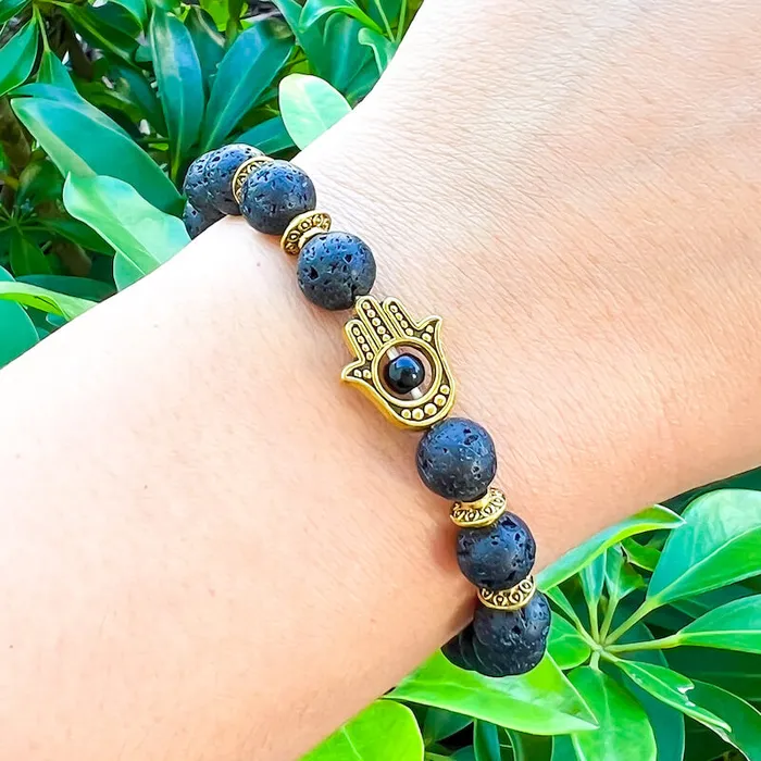 Magic Crystals Lava Stone Natural Beaded Bracelet Bracelets