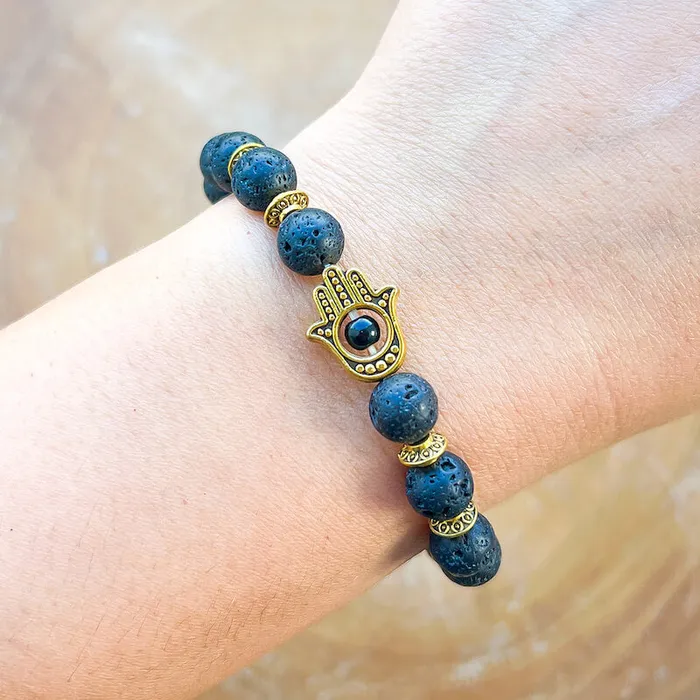Magic Crystals Lava Stone Natural Beaded Bracelet Bracelets