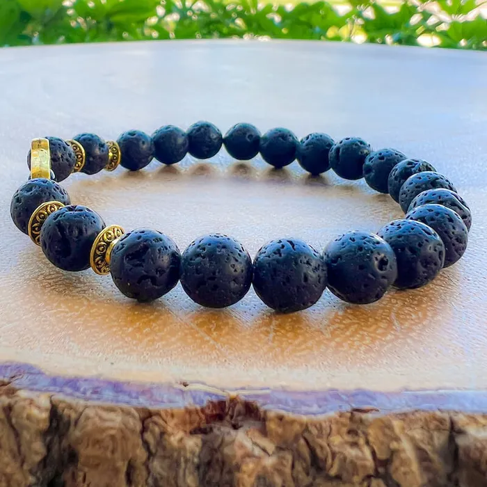 Magic Crystals Lava Stone Natural Beaded Bracelet Bracelets
