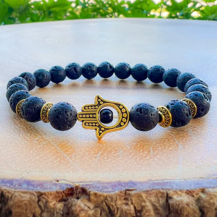 Magic Crystals Lava Stone Natural Beaded Bracelet Bracelets