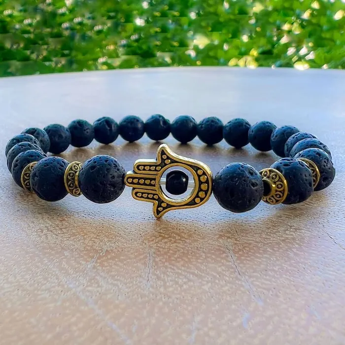 Magic Crystals Lava Stone Natural Beaded Bracelet Bracelets