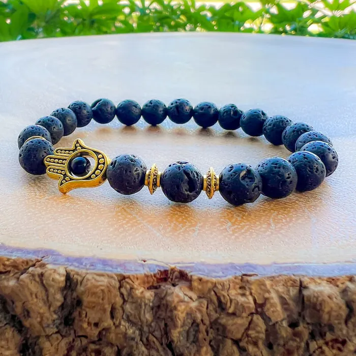Magic Crystals Lava Stone Natural Beaded Bracelet Bracelets