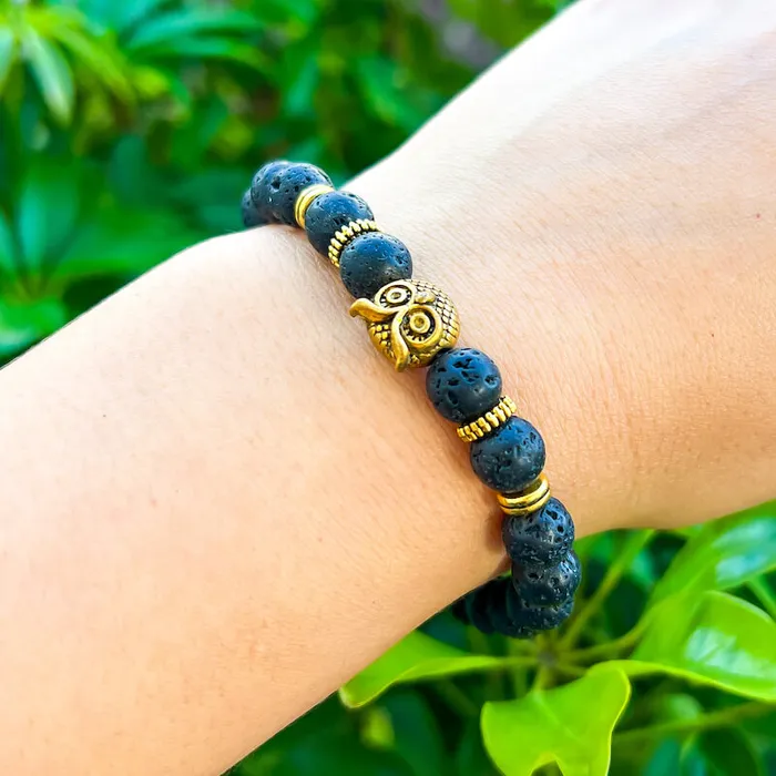 Magic Crystals Lava Stone Natural Beaded Bracelet Bracelets