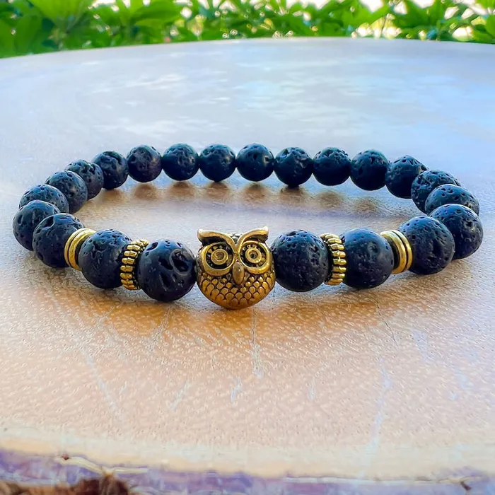 Magic Crystals Lava Stone Natural Beaded Bracelet Bracelets