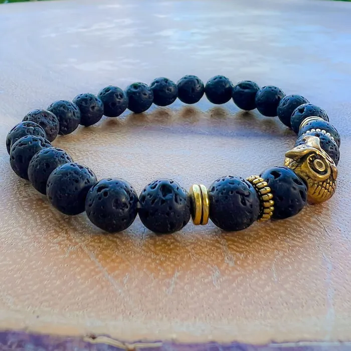 Magic Crystals Lava Stone Natural Beaded Bracelet Bracelets