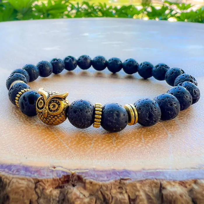 Magic Crystals Lava Stone Natural Beaded Bracelet Bracelets