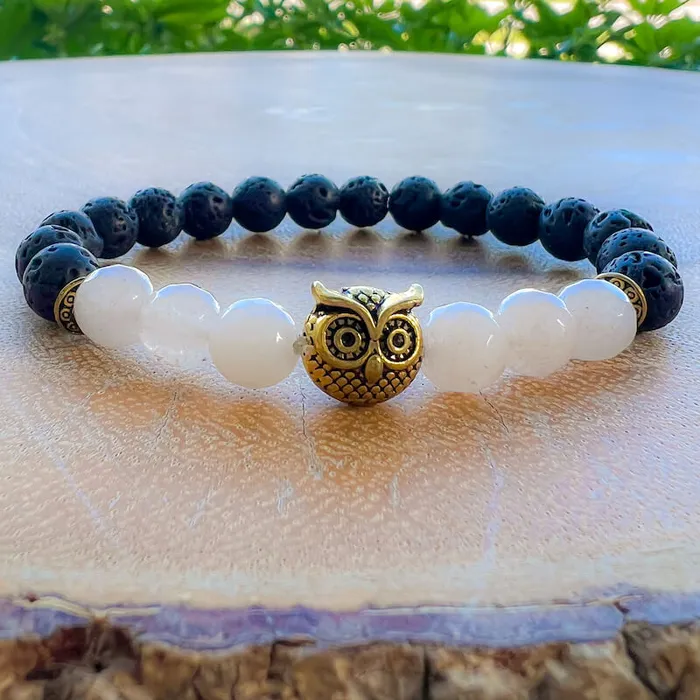 Magic Crystals Lava Stone Natural Beaded Bracelet Bracelets