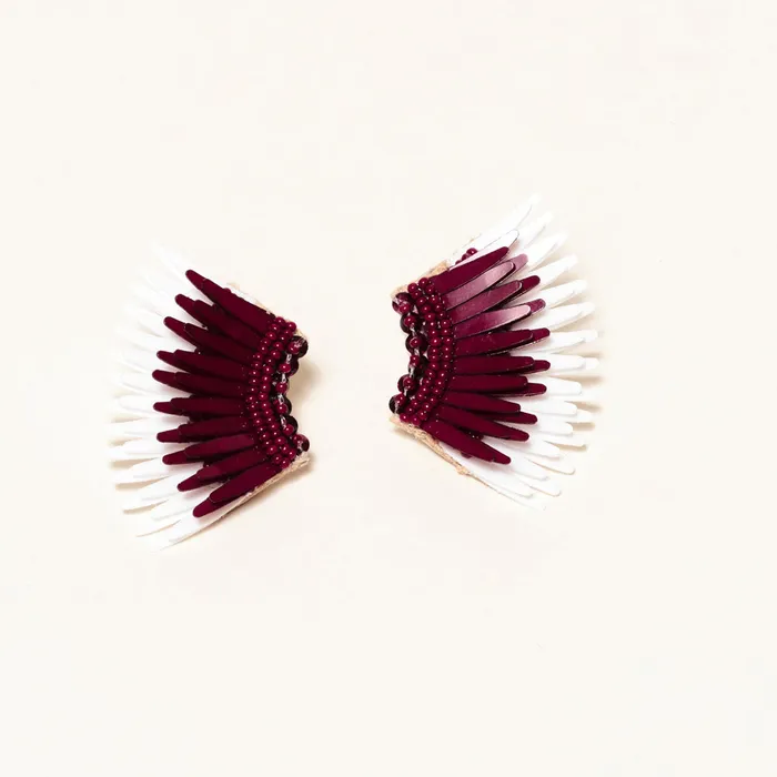 Mignonne Gavigan Earrings Mini Madeline Earrings Maroon White